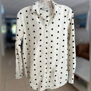 Rachel Zoe White and Black Casual Button Down Shirt